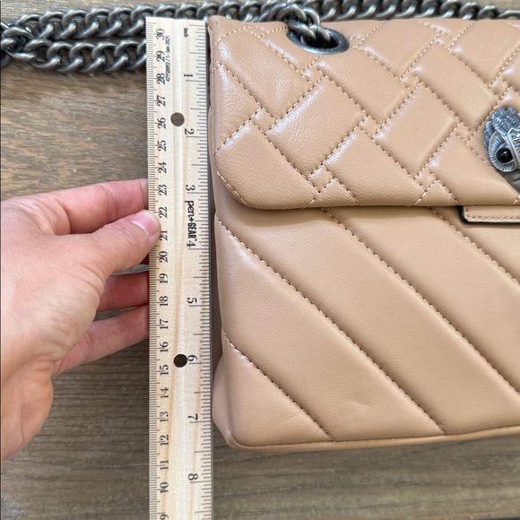 NEW Kurt Geiger Kensington X Quilted Leather Shoulder Bag tan - Picture 15 of 15